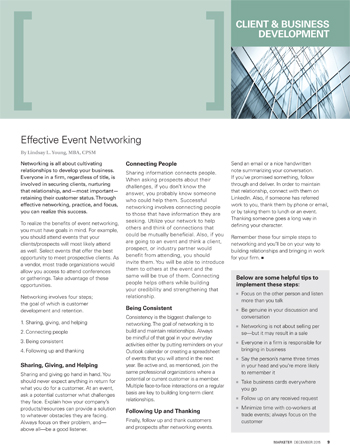 SMPS Marketer article "Effective Event Networking"